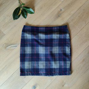Plaid Wool Kenar Skirt